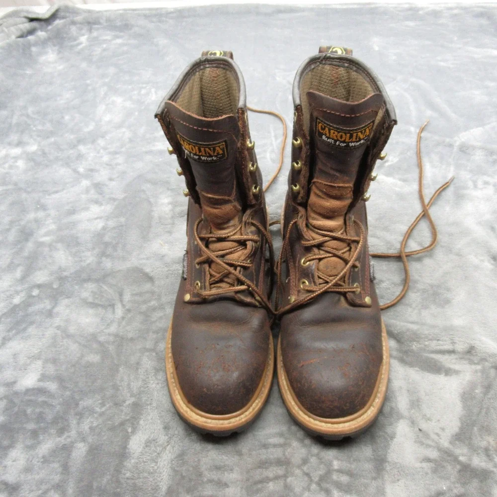 Carolina Work Boots Mens 7.5‎ D Brown Waterproof Leather Hard Toe Lace-Up VTG